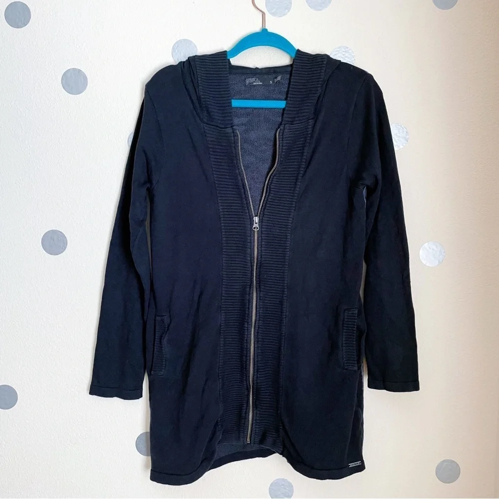 Prana Misha Hooded Zip Up Duster Sweater Jacket with Jaquard Pattern on …